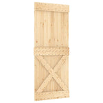 Sliding Door with Hardware Set 85x210 cm Solid Wood Pine 3332780
