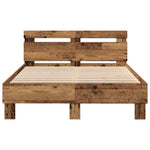 Bed Frame with Headboard Old wood 135 x 190 cm Engineered wood 3333954