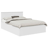 Bed Frame with Headboard White 150 x 200 cm Engineered Wood 3408655