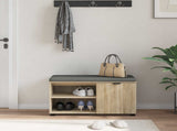 Hall Bench with Cushion with Shelf Sonoma Oak 80 x 38 x 46 cm 891506