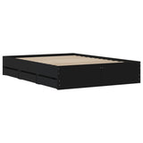 Bed Frame with Drawers without Mattress Black 135x190 cm Double 3207309
