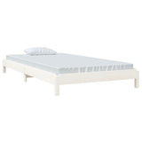 Stack Bed without Mattress White 100x200 cm Solid Wood Pine 820388