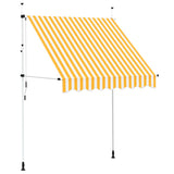 Manual Retractable Awning 200 cm Orange and White Stripes 43232
