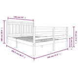 3100654 Bed Frame without Mattress Solid Wood 140x200 cm