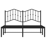 Metal Bed Frame without Mattress with Headboard Black 150x200cm 373791
