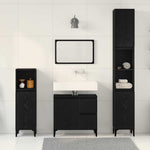 Bathroom Furniture Set with Drawer 3 pcs Black 30 x 30 x 180 cm 3333087