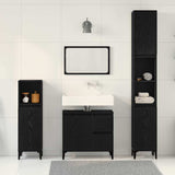 Bathroom Furniture Set with Drawer 3 pcs Black 30 x 30 x 180 cm 3333087