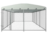 Outdoor Dog Kennel with Roof 7.6x3.8x2.3 m 144937