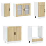 8 Piece Kitchen Cabinet Set Lucca Sonoma Oak Engineered Wood 3314804