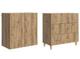 Cabinet Set 2 pcs Artisan Oak 66 x 34.5 x 90 cm Engineered Wood 3416726