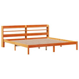 Bed Frame with Headboard without Mattress Wax Brown 180x200 cm Super King 3306562