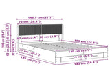 Bed Frame with Storage and Headboard Concrete Grey 140 x 190 cm 3414470