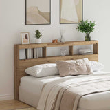Headboard Cabinet with LED Artisan Oak 180x17x102 cm 863135