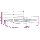 Metal Bed Frame without Mattress with Footboard Black 180x200cm 355387