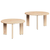Coffee Table 2 pcs Natural Solid Pine wood 873559