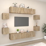8 Piece TV Cabinet Set Sonoma Oak Engineered Wood 3114216