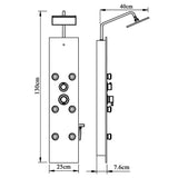 Shower Panel Unit Glass 25x47.5x130 cm Black 151420