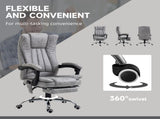 Office Chair with Massage and Heat, Microfibre Reclining Computer Desk Chair with Footrest and T3398P328208