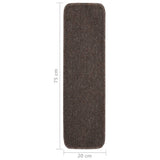 Anti Slip Stair Mats 15 pcs 75x20 cm Brown Rectangular 340401