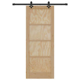 Sliding Door Set Manual Natural and black 78 x 202 cm 3333610