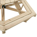 Picnic Table for 6 Kids with Umbrella Hexagon Solid Wood Fir 3281625