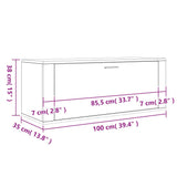 Wall Shoe Cabinet Sonoma Oak 100x35x38 cm Engineered Wood 821023