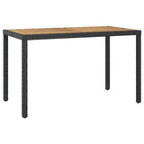 46450 Garden Table Black and Brown 123x60x74 cm Solid Acacia Wood