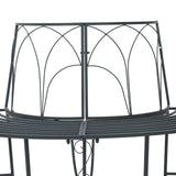 Tree Bench 4-Seater 160 x 80 x 89 cm Steel Silver Grey 42029514