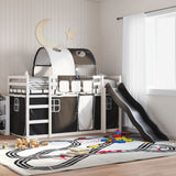 Bunk Bed without Mattress with Slide White and Black 80x200 cm 3284146