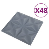 3D Wall Panels 48 pcs 50x50 cm Origami Grey 12 m² 150922