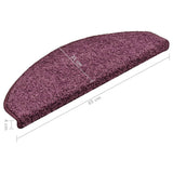 Stair Mats 15 pcs 65x21x4 cm Dark Purple Half Round Large 322385