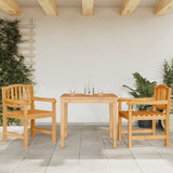 Garden Chair Set of 2 Natural Teak Solid Teak Wood Standard 364407
