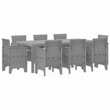 Garden Dining Set 9 pcs Light Grey Polypropylene 3378588