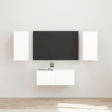 TV Cabinet Set 6 pcs High Gloss White Engineered Wood 3409064