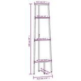 4-Tier Corner Shelf Dark Brown and Black 45.5x31.5x150 cm 336392
