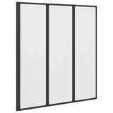 Foldable Shower Screen Black and Full Frost 132 x 2 x 140 cm 42039805