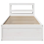 Bed Frame with Headboard White 75x190 cm Small Single Solid Wood Pine 3306367