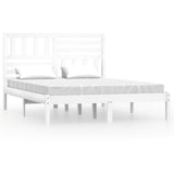 Bed Frame without Mattress White 120x190 cm Small Double Solid Wood Pine 3100994