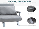 2-In-1 Design Single Sofa Bed Sleeper, Foldable Armchair Bed Lounge Couch w/ Pillow, Light Grey T3398P344500