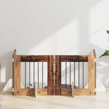Dog Gate with Stands 4 pcs Old Wood 60 x 60 cm Engineered Wood 892155