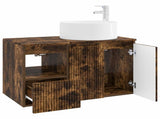 Bathroom Furniture Set 2 pcs Smoked Oak Engineered Wood 3404109