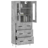 Highboard Concrete Grey 69.5x34x180 cm Engineered Wood 3198437