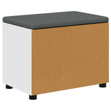 Hall Bench White 60 x 38 x 46 cm Engineered Wood and Fabric 891472
