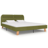 Bed Frame with LED without Mattress Green Fabric 150x200 cm King Size 281089