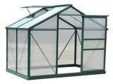6 x 4ft Polycarbonate Greenhouse, Large Walk-In Green House with Slide Door and Window, Garden T3398P313607