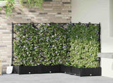 Garden Planter 5 pcs Black 120 x 120 x 125.5 cm Plastic 42002842