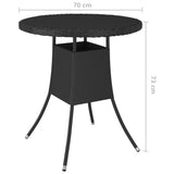 Garden Table Black 70x70x73 cm Poly Rattan 310465
