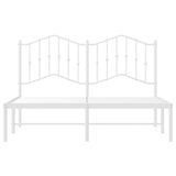 Metal Bed Frame without Mattress with Headboard White 140x200cm 373839