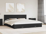Bed Frame Black and Silver 200 x 200 cm Engineered Wood 3409609