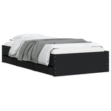 Bed Frame with Drawers without Mattress Black 90x190 cm Single 3207323